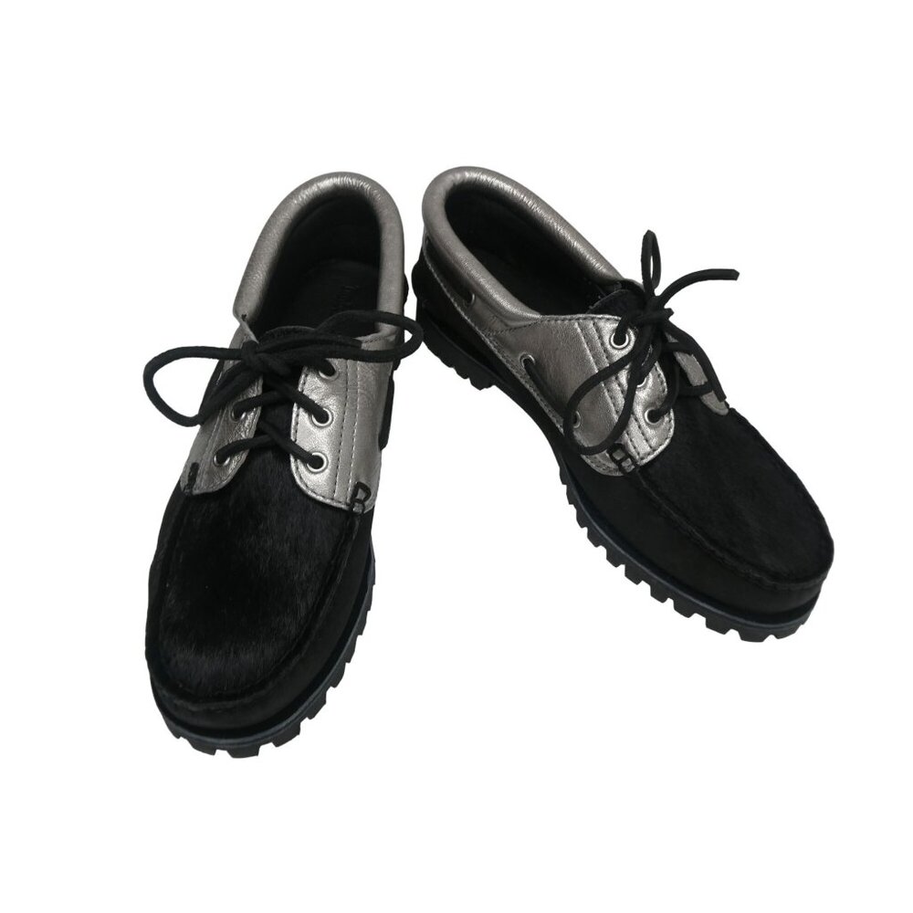 Timberland Heritage Noreen Women's Boat Shoes Size 9, Black/Silver, Brand New